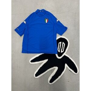 Kappa‎ Italia National 00/01 Soccer Team Blue Short Sleeve Training Jersey Men L